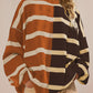 Striped Oversized Crew Neck Colorblock Knit Top (Buy 2 Get Free Shipping)