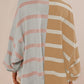 Striped Oversized Crew Neck Colorblock Knit Top (Buy 2 Get Free Shipping)