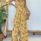 Floral Suspender Wide Leg Jumpsuit