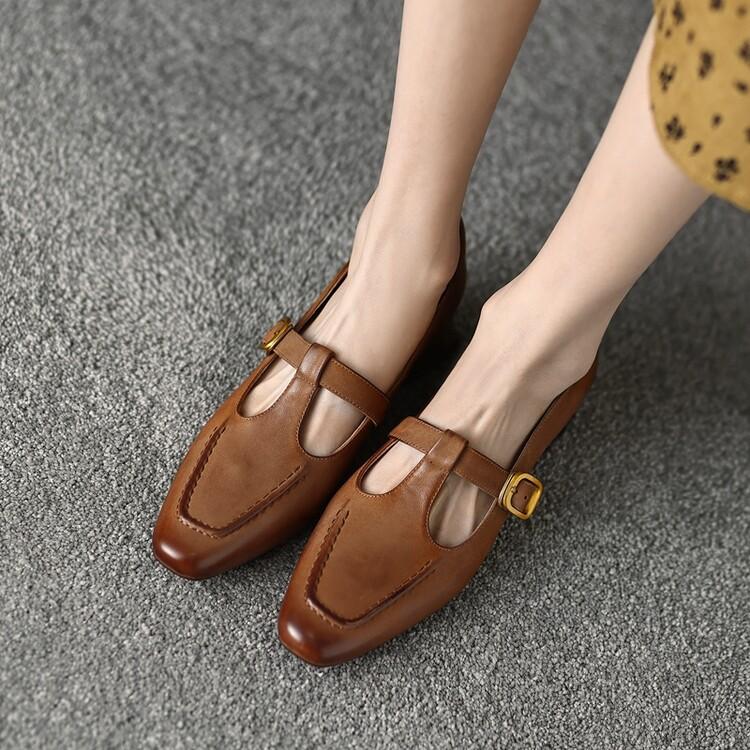 Vintage Sheepskin Mary Jane Shoes