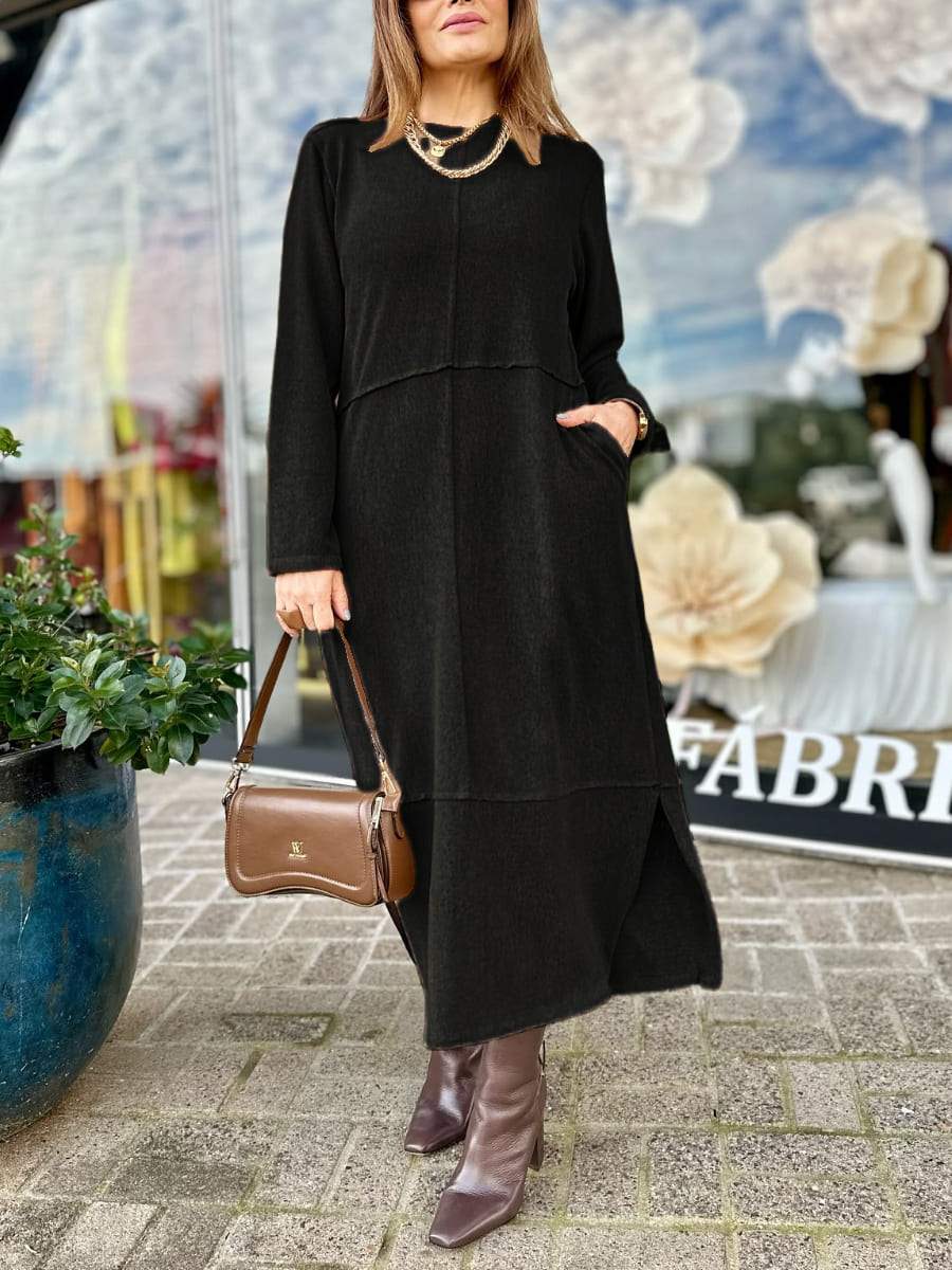 Comfortable Long Sleeve Cashmere Dress