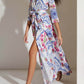 Printed Belt Maxi Shirt Dress