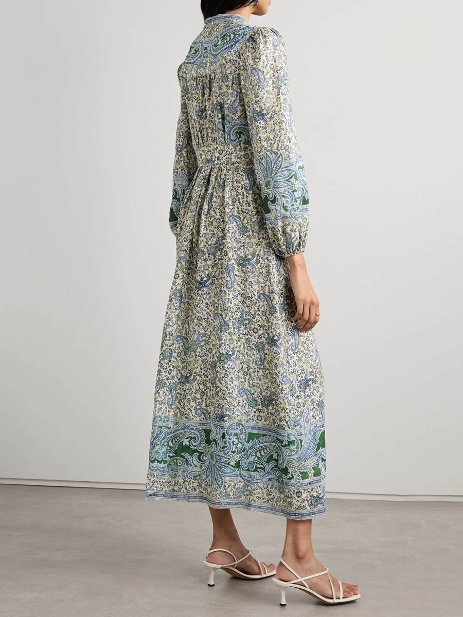 Floral Printed Linen Dress