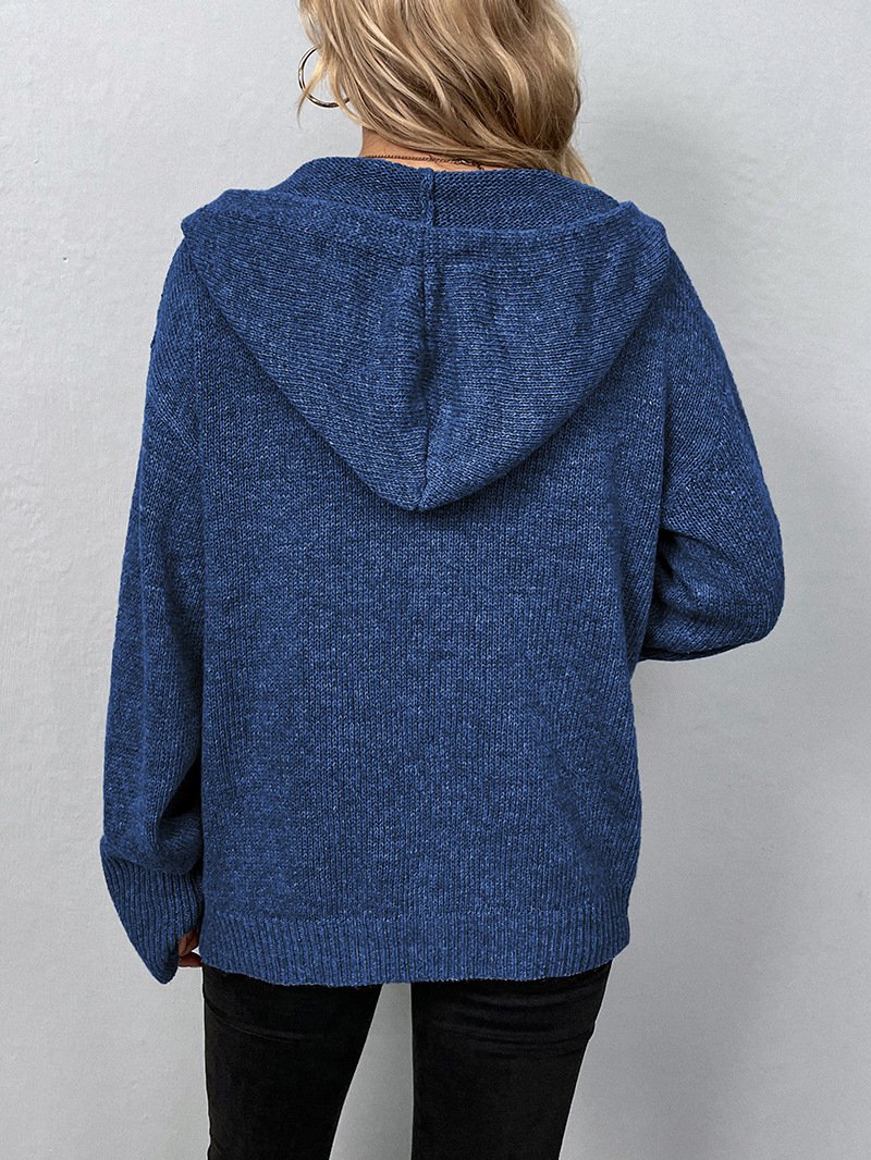 Drawstring knitted cardigan