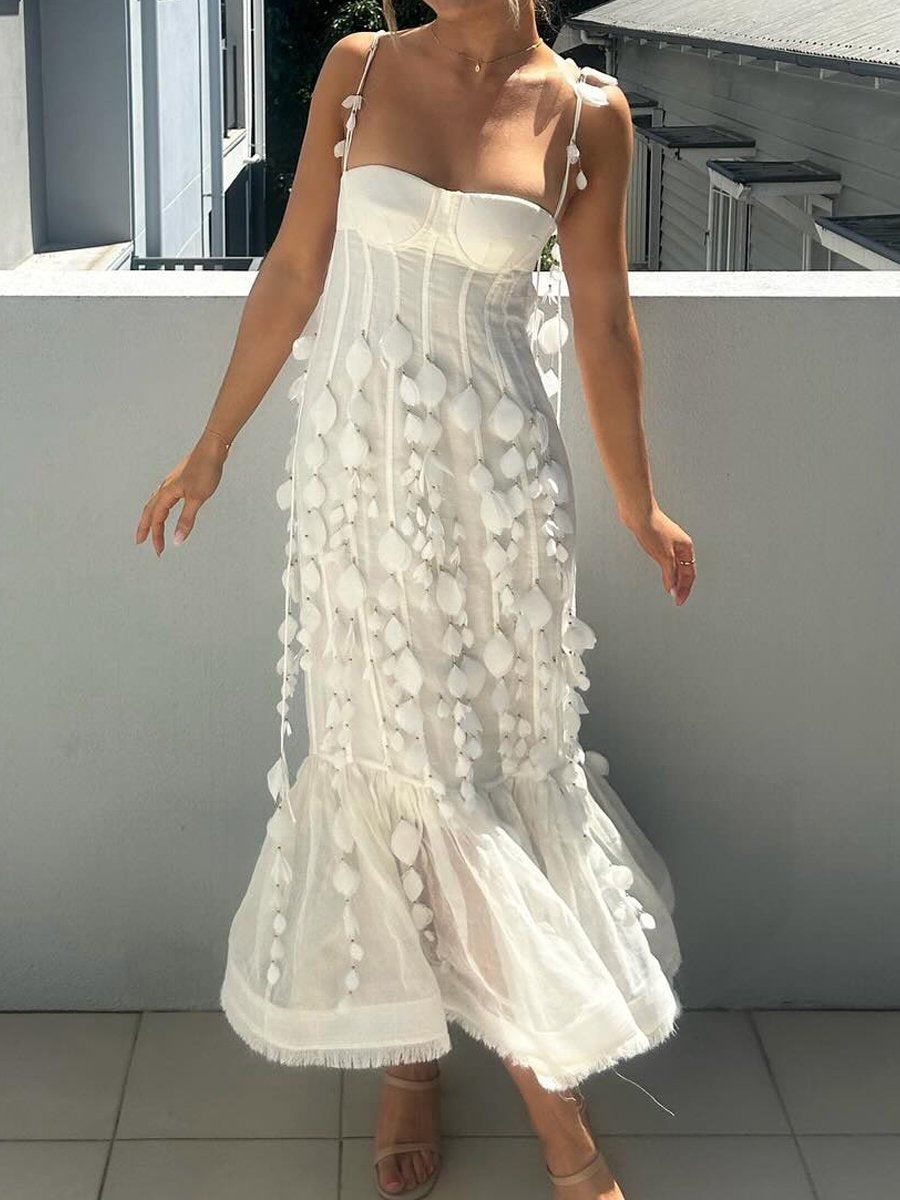 Flower Sexy Strapless Mermaid Dress