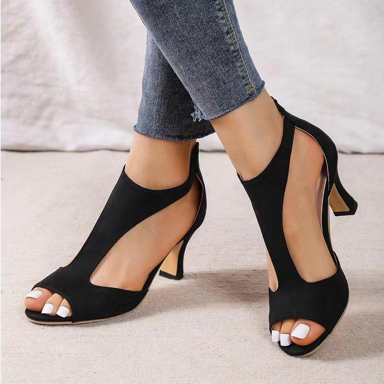 Fashion Back Zip High Heel Sandals