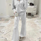 Casual Zippered Long Sleeved Two Piece Set