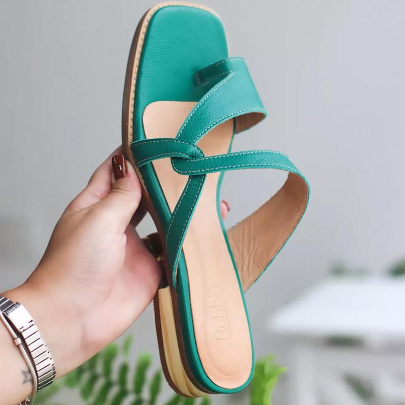 Cross Strap Open Toe Flat Sandals