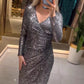 V Neck Sequinned Dress