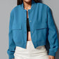 Women's stand collar large pocket jacket