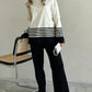 Knitted Striped Sweater Suit