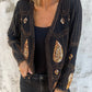 Sequined Long Sleeve Cardigan Coat