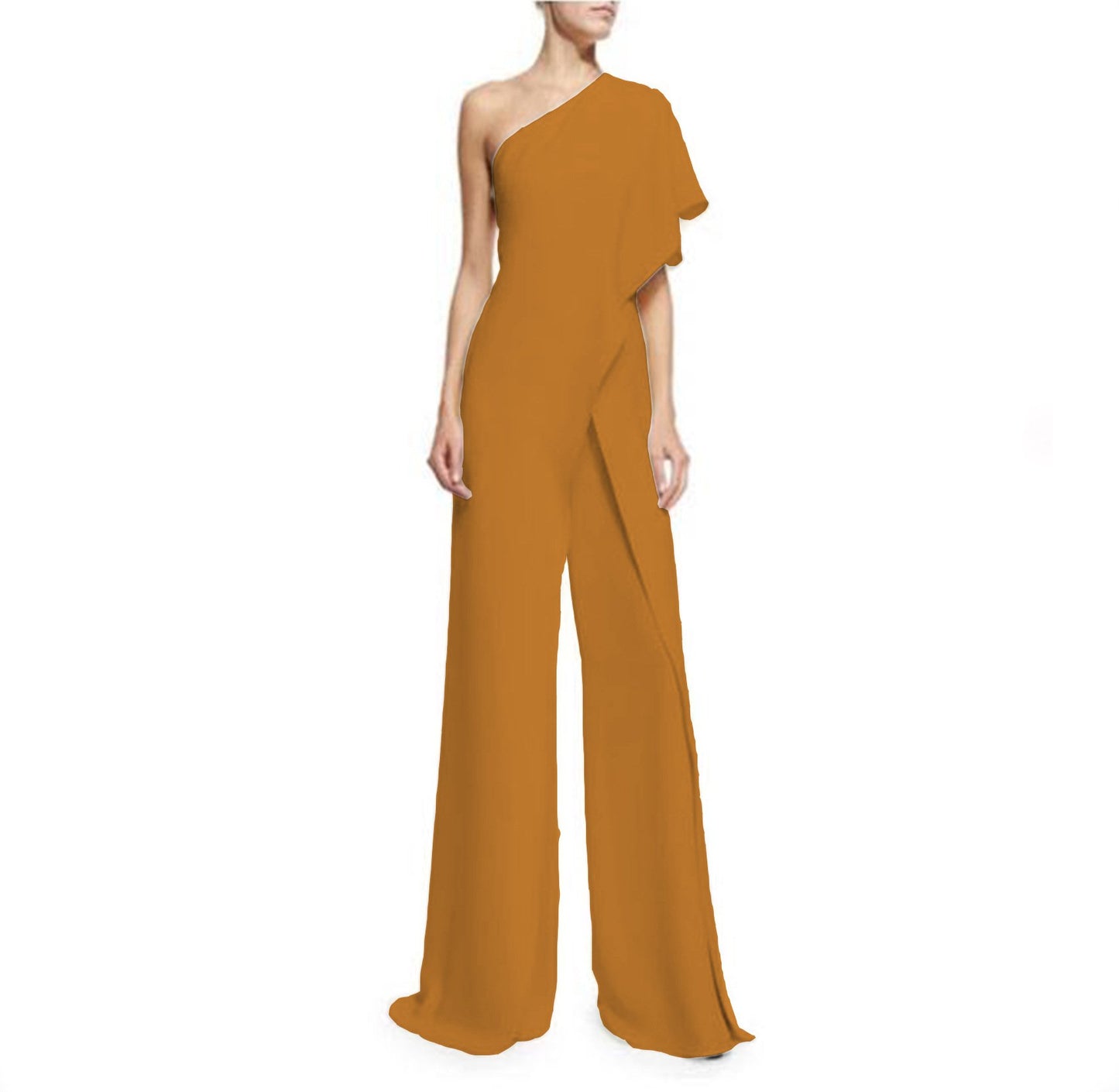 One-shoulder Shawl Sleeve Jumpsuit