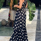 Polka Dot Sleeveless Maxi Dress