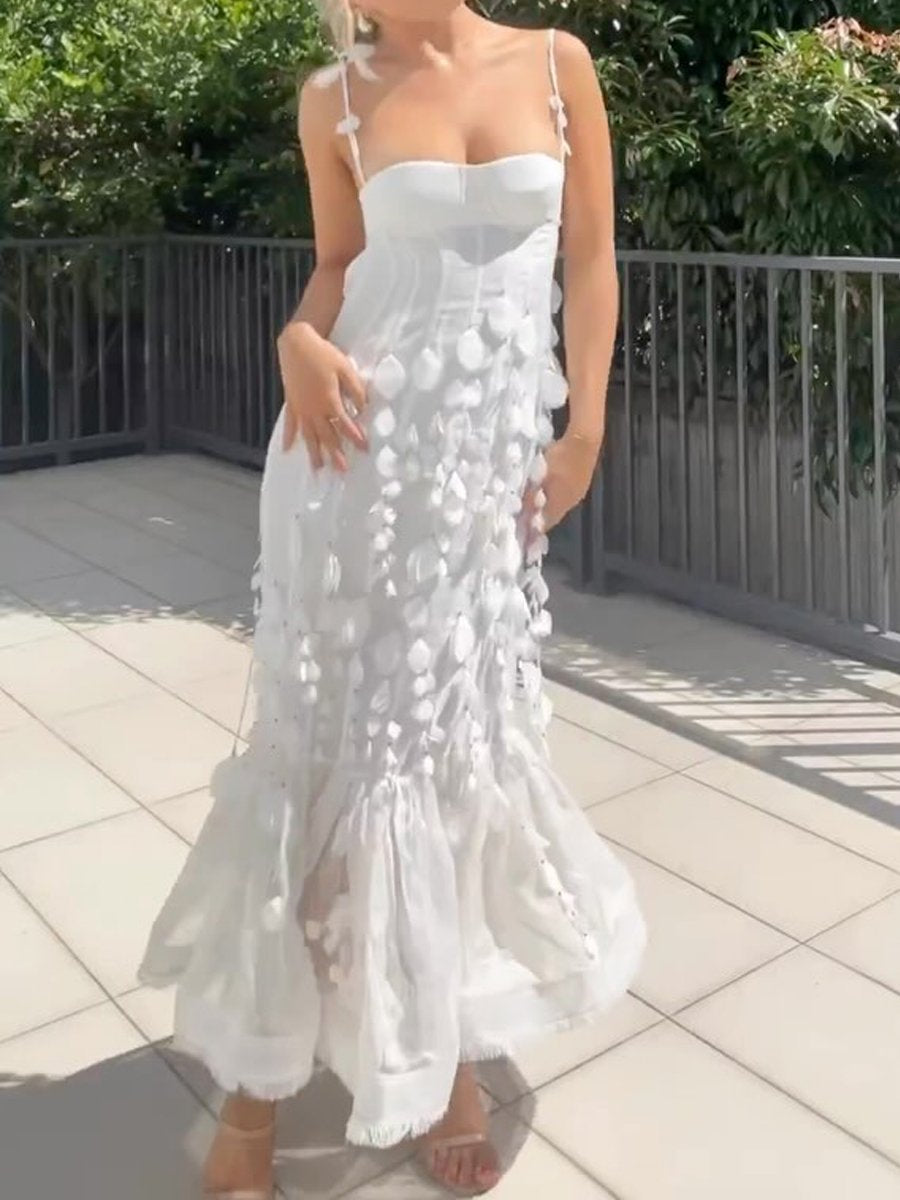 Flower Sexy Strapless Mermaid Dress