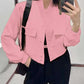 Women's stand collar large pocket jacket