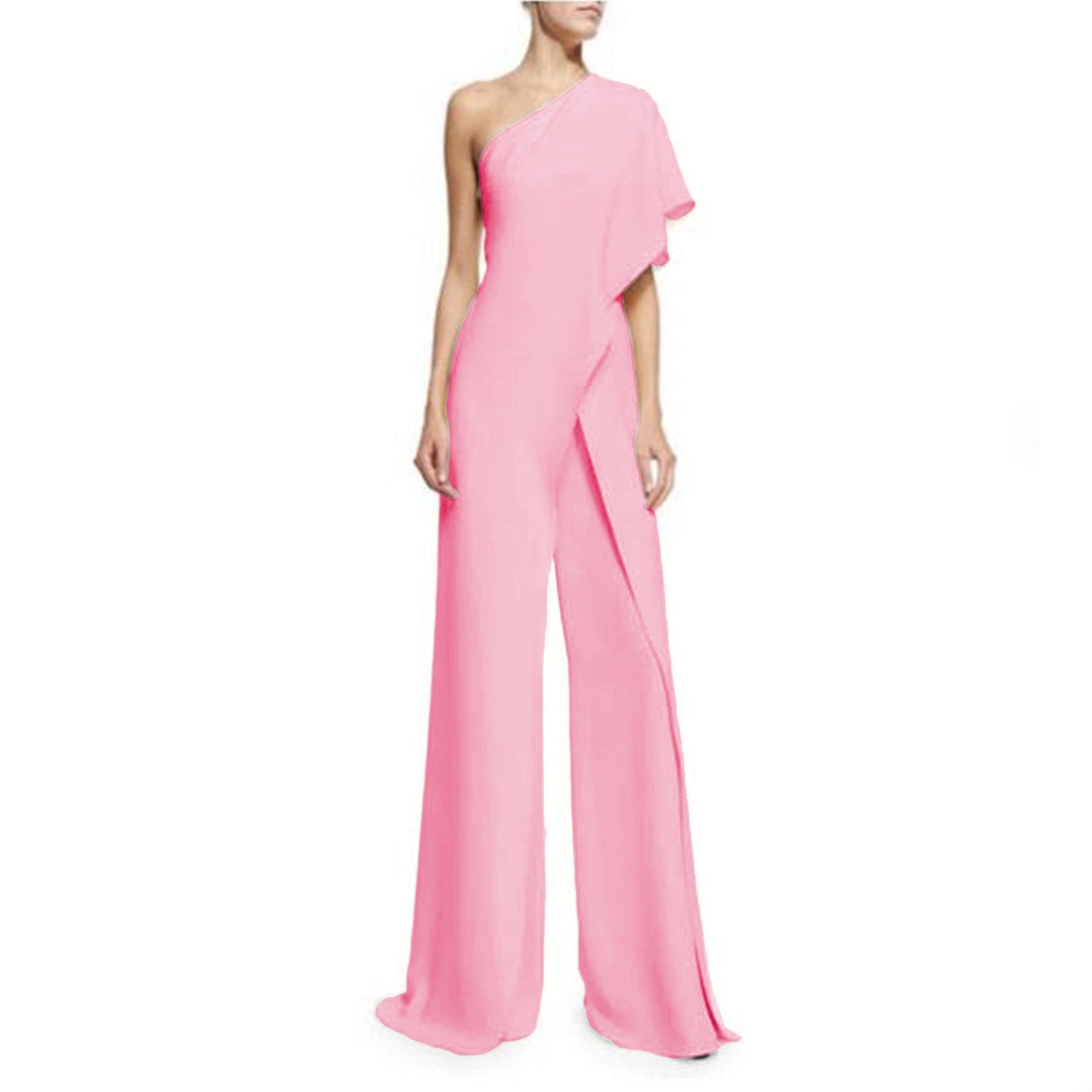 One-shoulder Shawl Sleeve Jumpsuit