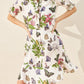 Butterfly Print  Linen Floral Dress