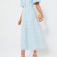 Eyelet Short Puff Sleeve Fitted Waist Dress