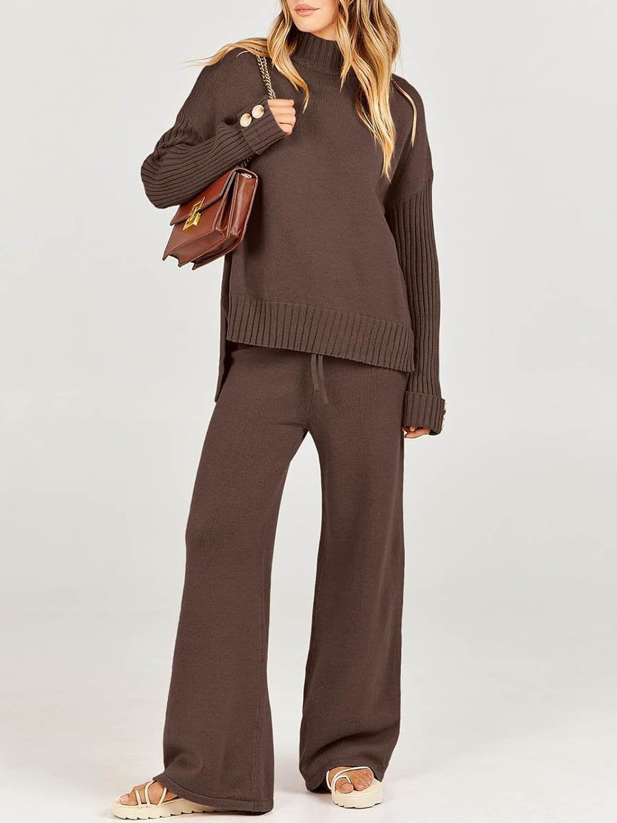 High Neck Knitted Suit