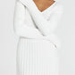 Casual V Neck Ribbed Knitted Dress