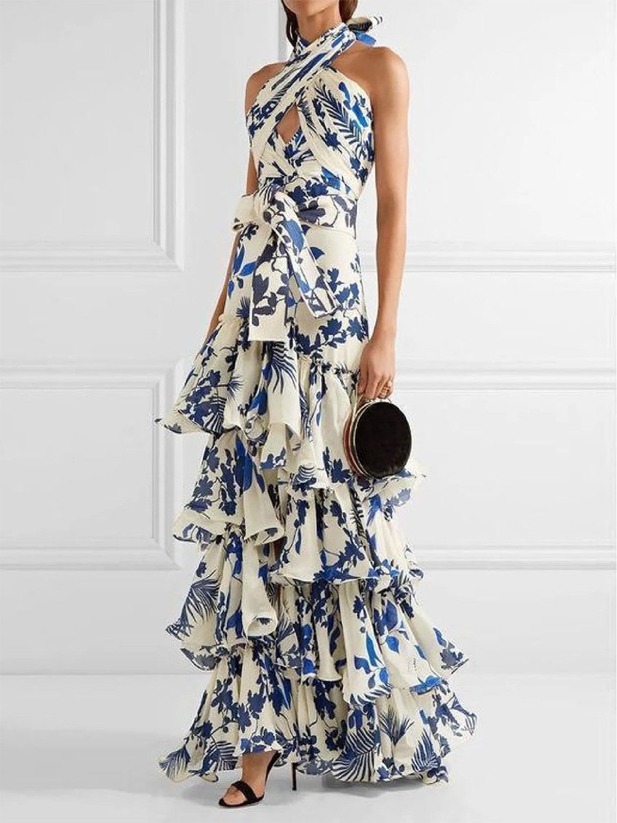 Floral Ruffled Maxi  Dress