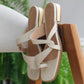 Cross Strap Open Toe Flat Sandals