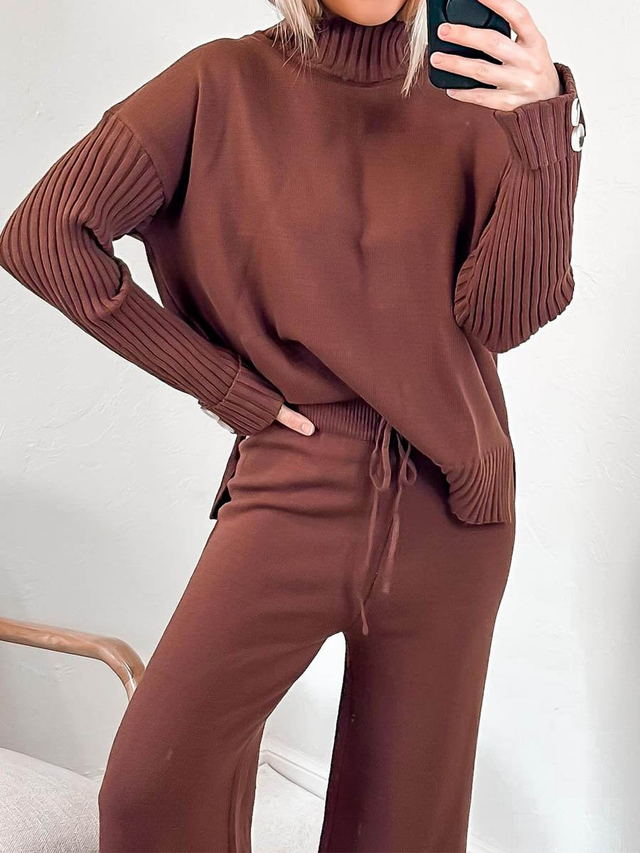 High Neck Knitted Suit