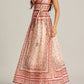 Vintage Printed Sleeveless Deep V Neck Long Dress