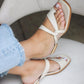 Cross Strap Open Toe Flat Sandals