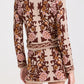 Floral Pattern Knitted Cardigan