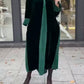 Velvet Patchwork Long Sleeve Midi Dress