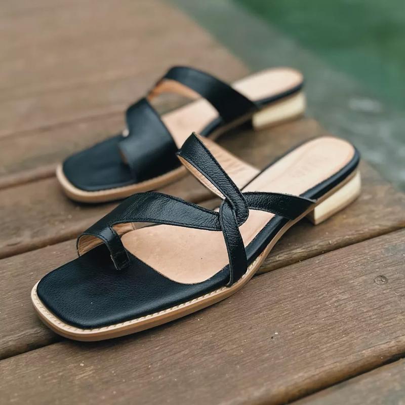 Cross Strap Open Toe Flat Sandals