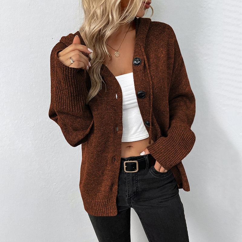 Drawstring knitted cardigan