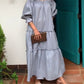 Off Shoulder Ruffled Loose Solid Dress