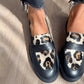 Leopard Print Stitching Women's Shoes Loafers