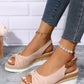 Rope Bow Wedge Sandals