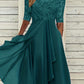 Lace Mid-sleeve Chiffon Dress