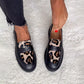 Leopard Print Stitching Women's Shoes Loafers