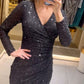 V Neck Sequinned Dress