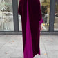 Velvet Patchwork Long Sleeve Midi Dress