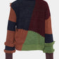 Multicolor Patchwork Knit Turtleneck Sweater