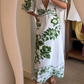 Green Yard Linen Midi Dress