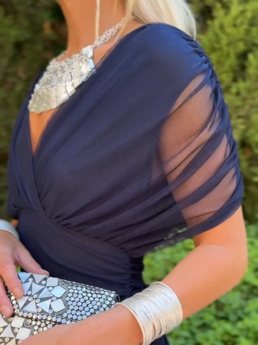 Elegant Floral Elastic Flowy Dress