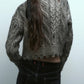 Cable-Knit Metallic Sweater