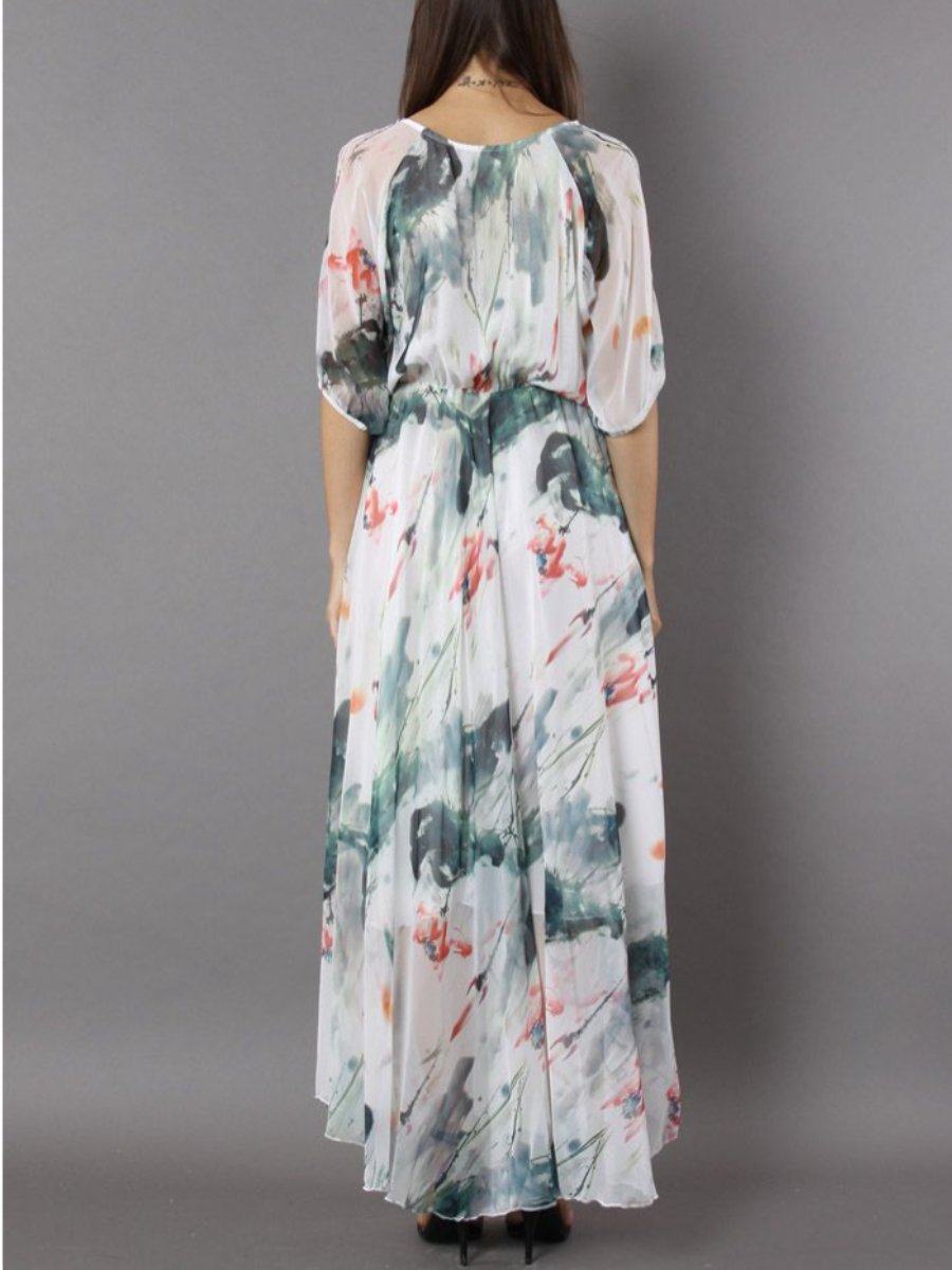 Painted Elegance Watercolour Dress