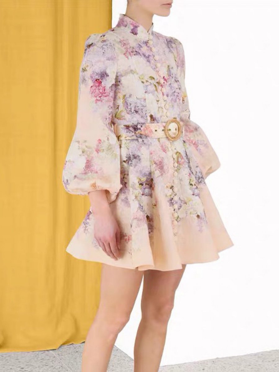 Dreamy Floral Lyrical Buttoned Dress