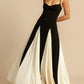 Black and White Contrasting Flowing Dress