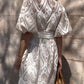 Cream Lantern Sleeve Dress