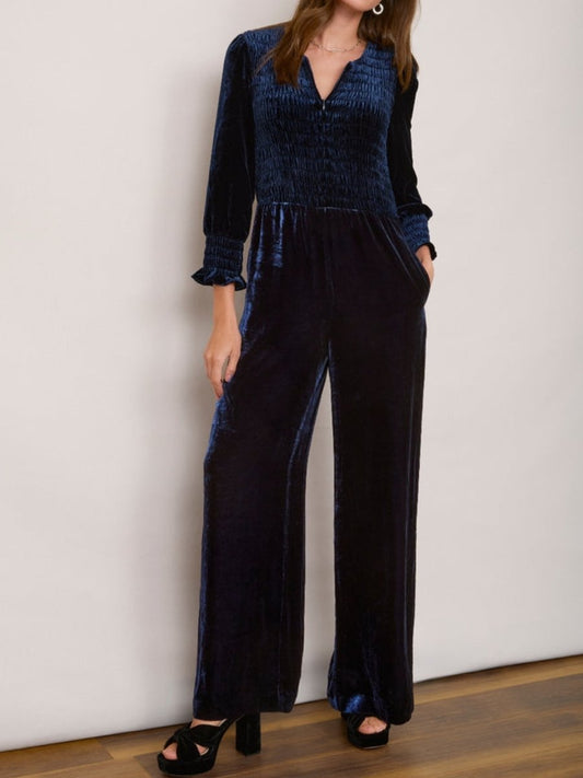 Midnight Silk Velvet Jumpsuit